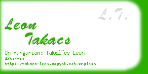 leon takacs business card